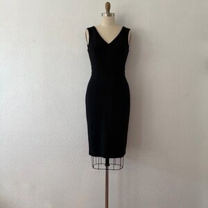 White House Black Market Classic Black Midi Dress